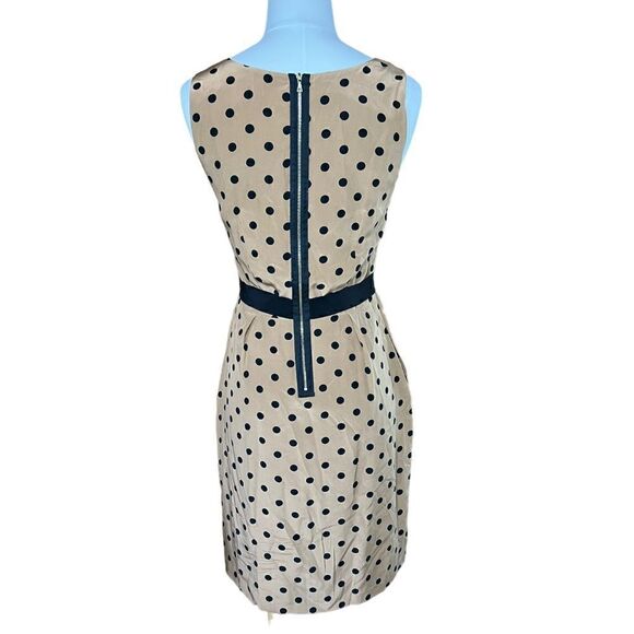 Anthropologie Yoana Baraschi Silk Polka Dot Belted Sleeveless Dress Size 6 - Picture 7 of 9
